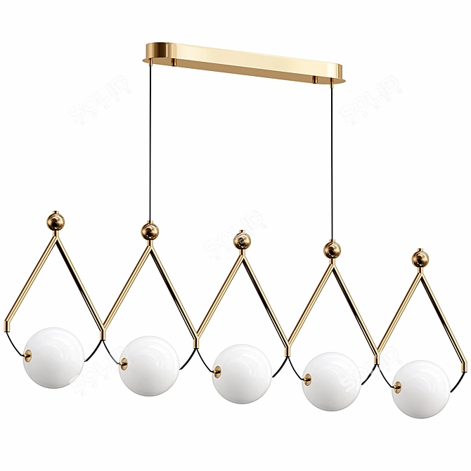 Sleek Ivory Glass Pendant Light 3D model image 1