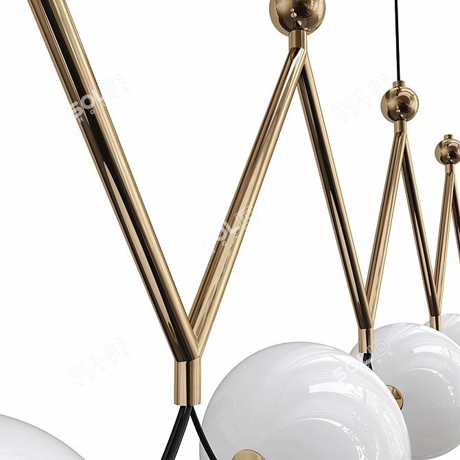 Sleek Ivory Glass Pendant Light 3D model image 2