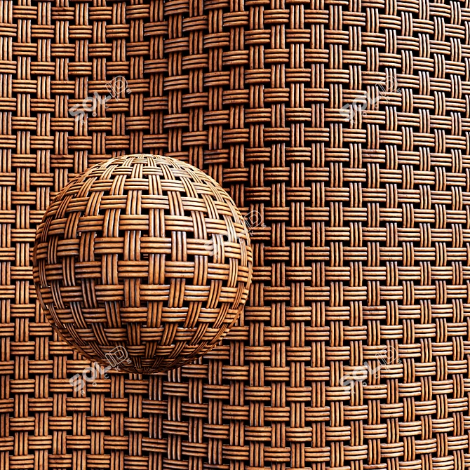 Bamboo Rattan Cane Texture Set 3D model image 2