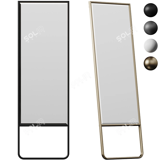 Contemporary Full-Length Wall Mirror 3D model image 1