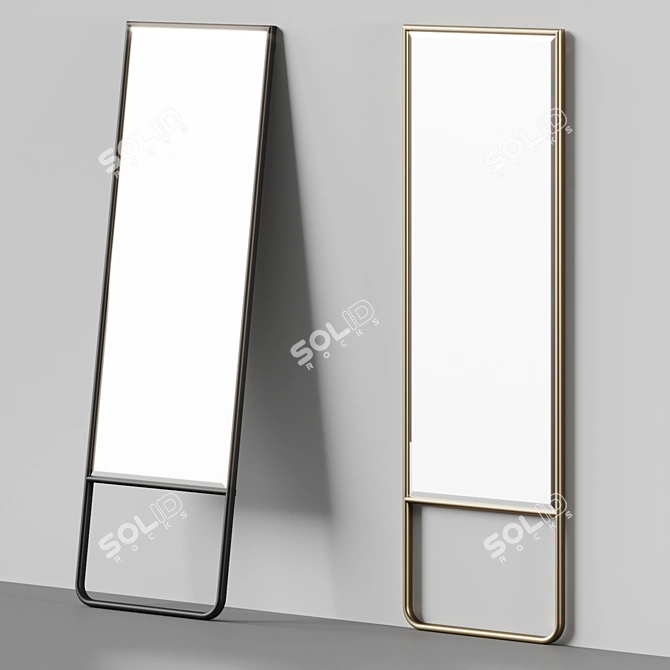 Contemporary Full-Length Wall Mirror 3D model image 2