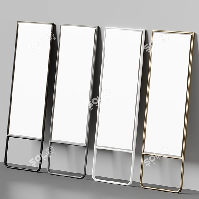 Contemporary Full-Length Wall Mirror 3D model image 5