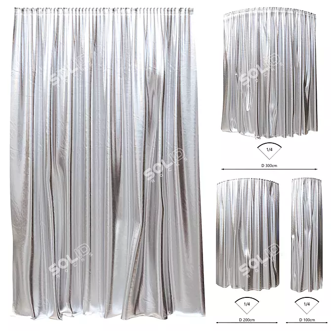 Foil Curtains Set, Variety 3D model image 2