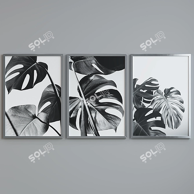 Modern Plant Picture Frame Set 3D model image 2