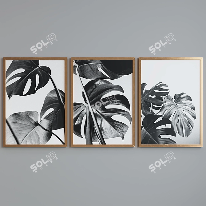 Modern Plant Picture Frame Set 3D model image 4