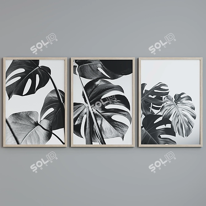 Modern Plant Picture Frame Set 3D model image 5