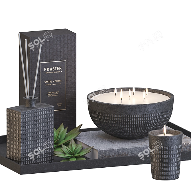 Pottery Barn Candle Set 3D model image 1