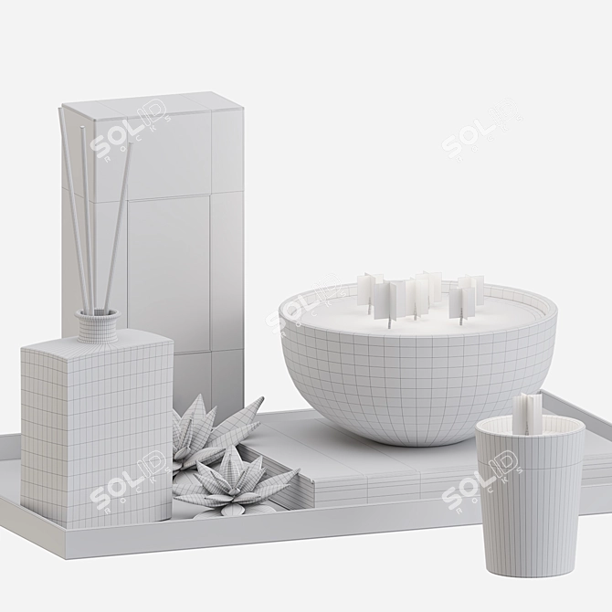 Pottery Barn Candle Set 3D model image 2