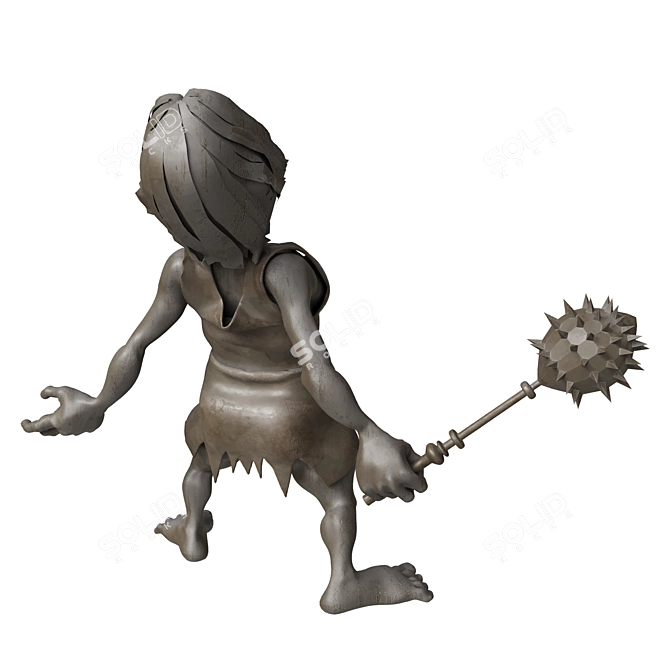 Primitive Warrior Sculpture Model 3D model image 3