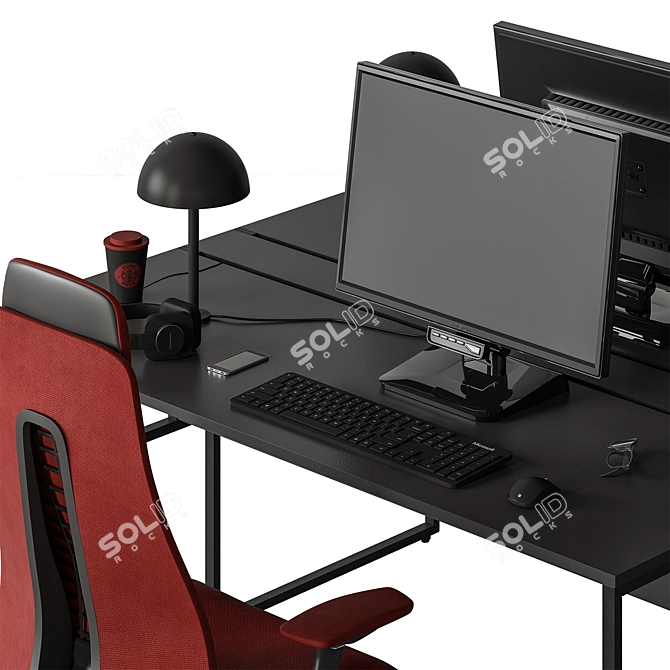 Workspace Bundle - Desk and Chair 3D model image 3