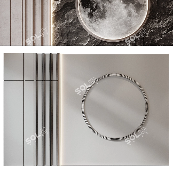 Wood Wall Panel 3D Model 3D model image 2