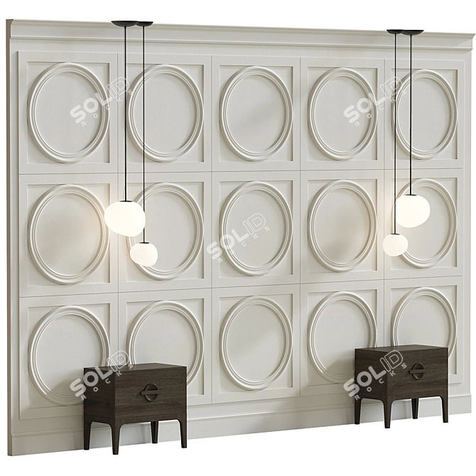 Elegant Wall Decor Composition 3D model image 3