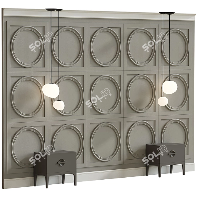 Elegant Wall Decor Composition 3D model image 4