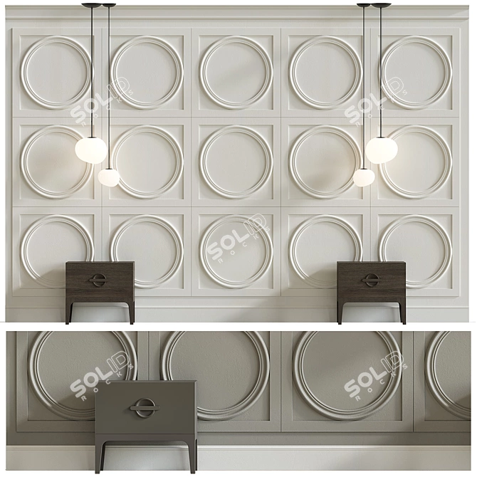 Elegant Wall Decor Composition 3D model image 5