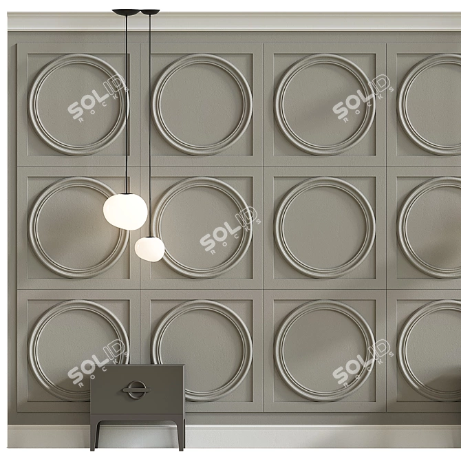 Elegant Wall Decor Composition 3D model image 6
