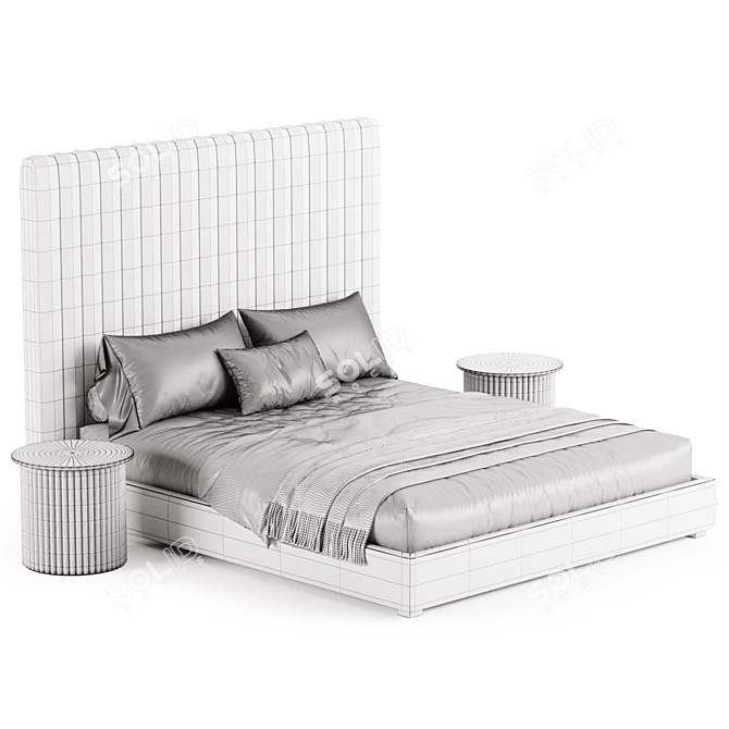 Elegant ARONA Bed Design 3D model image 6