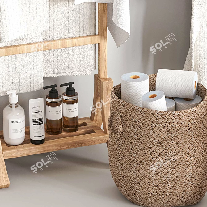  Modern Bathroom Accessories Set 3D model image 3