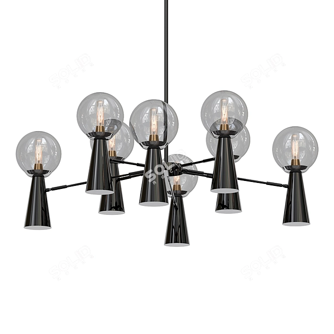 ABELINA L16 Ceiling Chandelier Black-Grey 3D model image 1