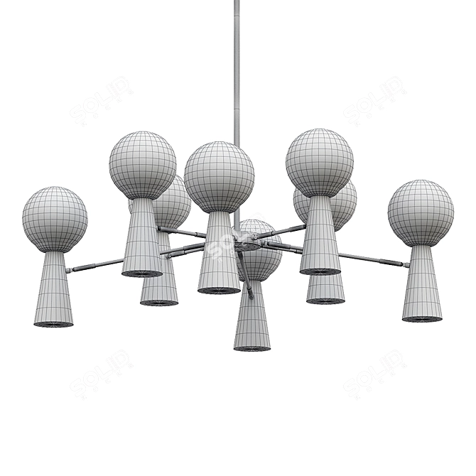 ABELINA L16 Ceiling Chandelier Black-Grey 3D model image 3