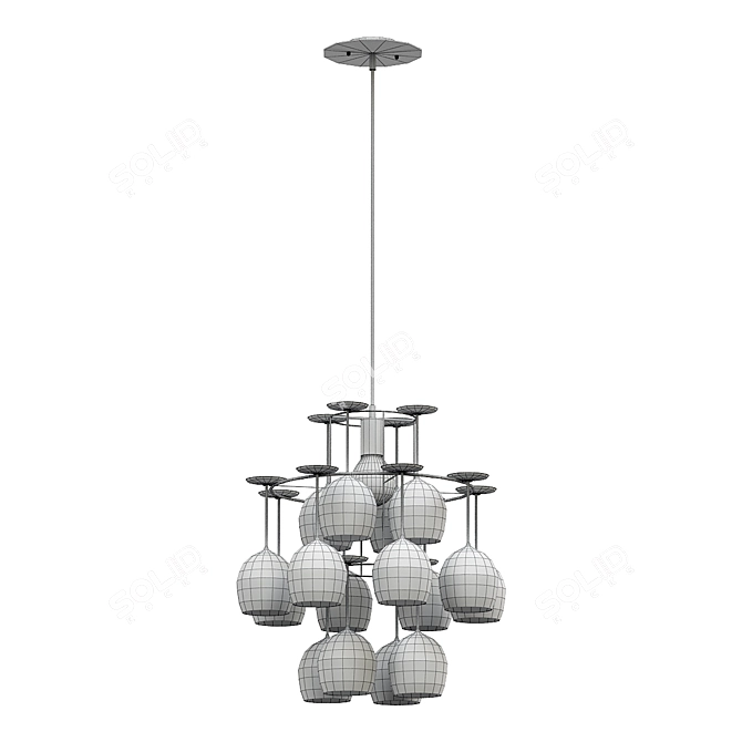 Rustic 19'' Chandelier Vintage Style 3D model image 3