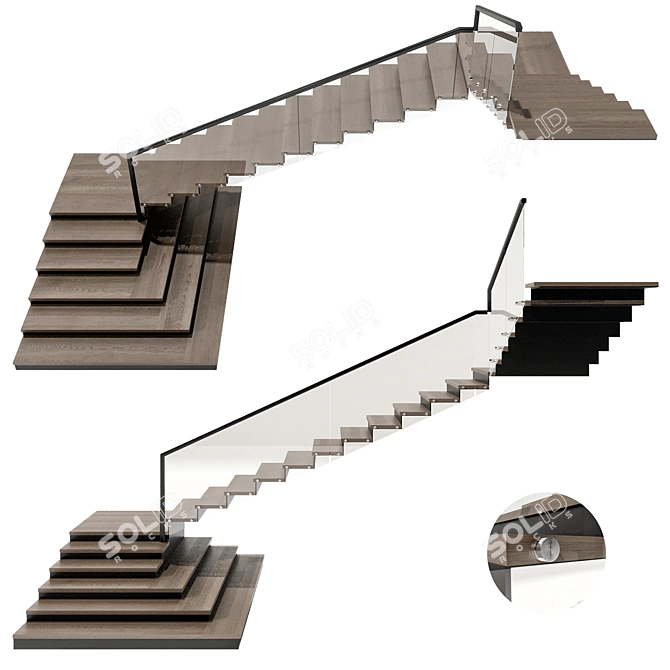 Modern Staircase 3D Model 3D model image 3