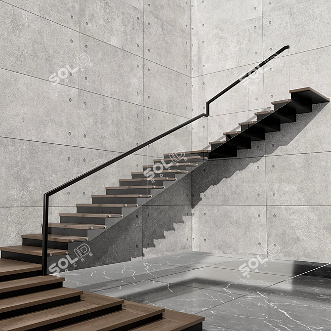 Modern Staircase 3D Model 3D model image 4