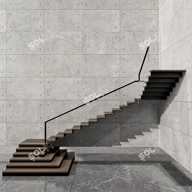 Modern Staircase 3D Model 3D model image 5