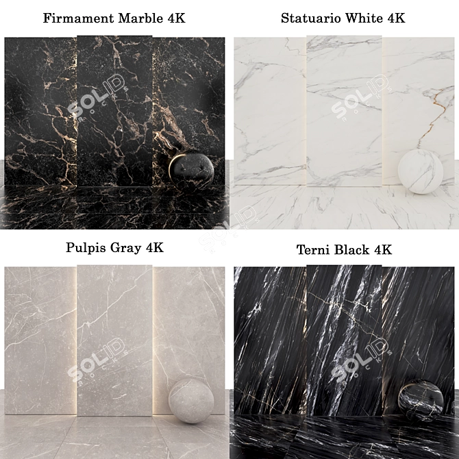 Elegant Marble Texture Collection 3D model image 2