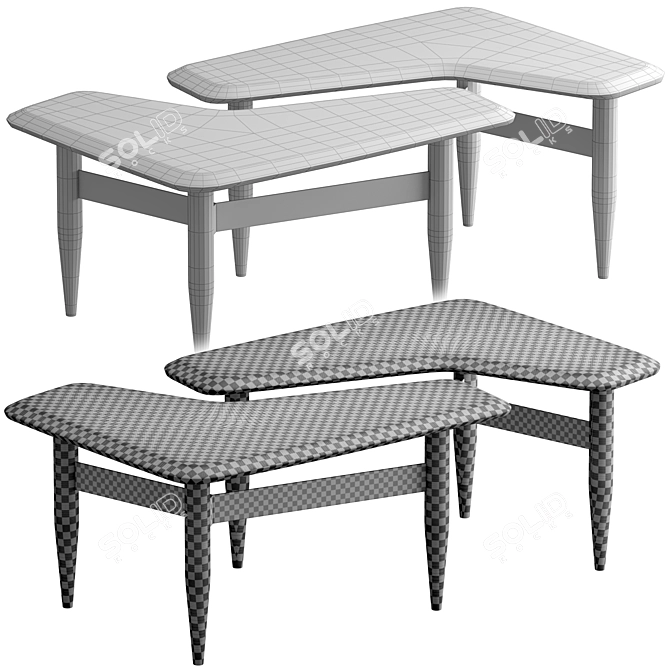 Nordic ST400 Wooden Coffee Table 3D model image 6