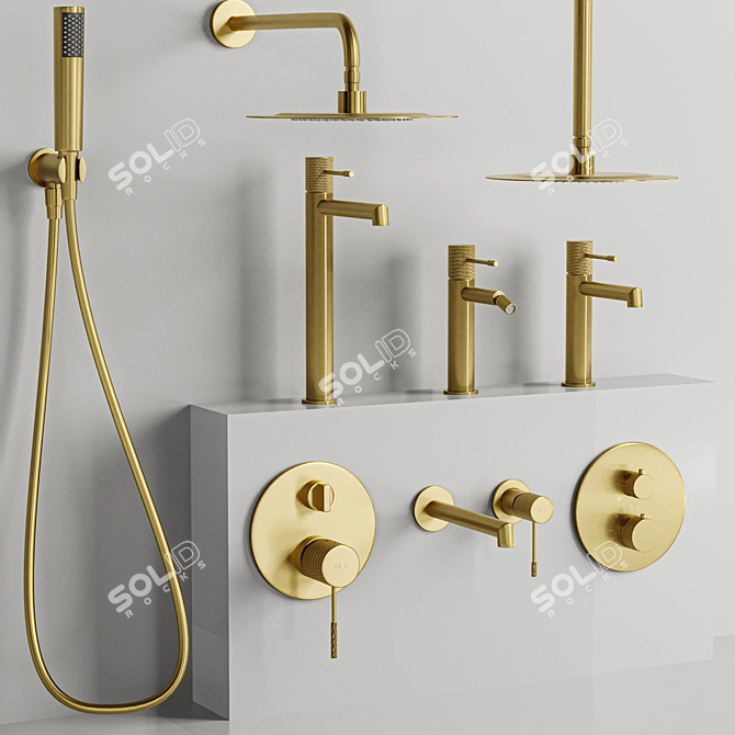 Luxury Bathroom Faucet Set Collection 3D model image 2