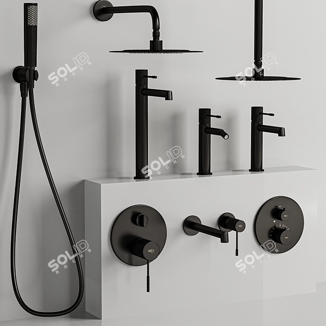 Luxury Bathroom Faucet Set Collection 3D model image 5