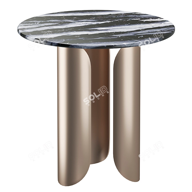 Luxury Olivya Stone Side Table 3D model image 1