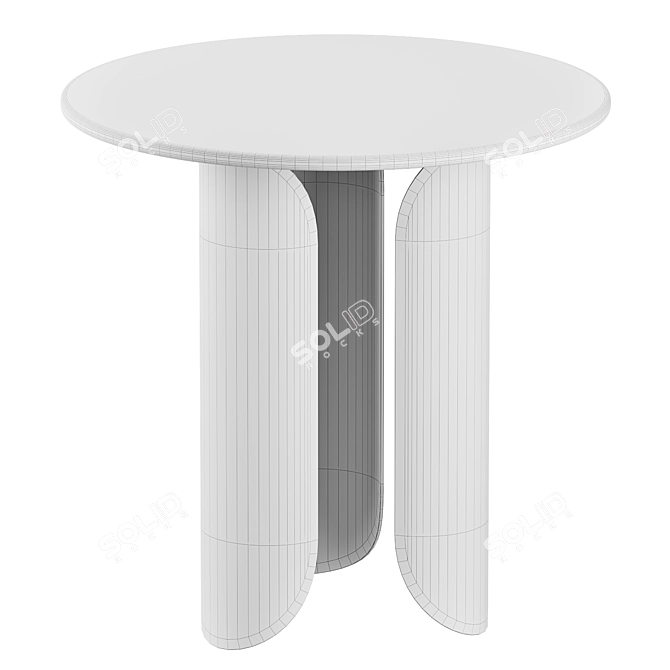 Luxury Olivya Stone Side Table 3D model image 2