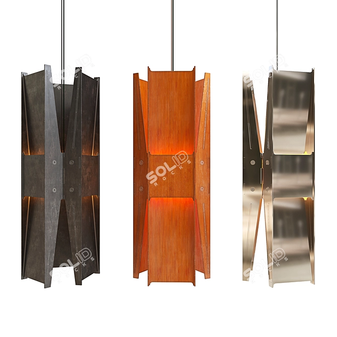 Modern LED Pendant Light Fixture 3D model image 1