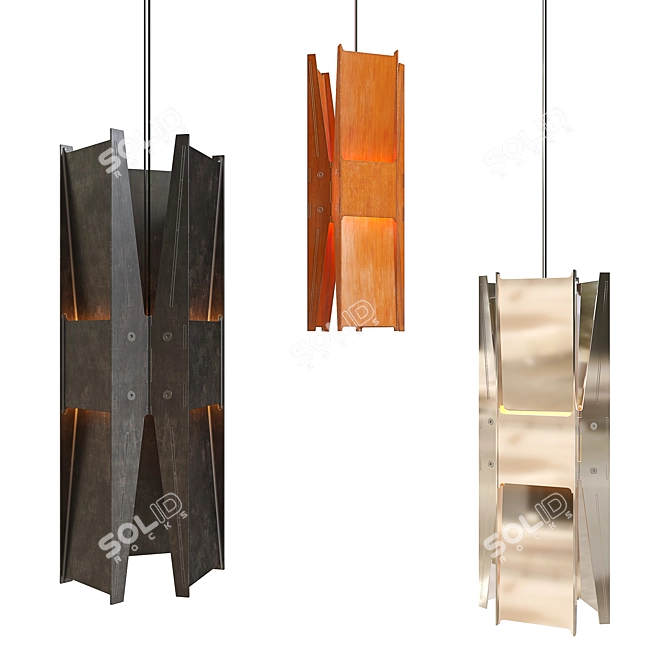 Modern LED Pendant Light Fixture 3D model image 2