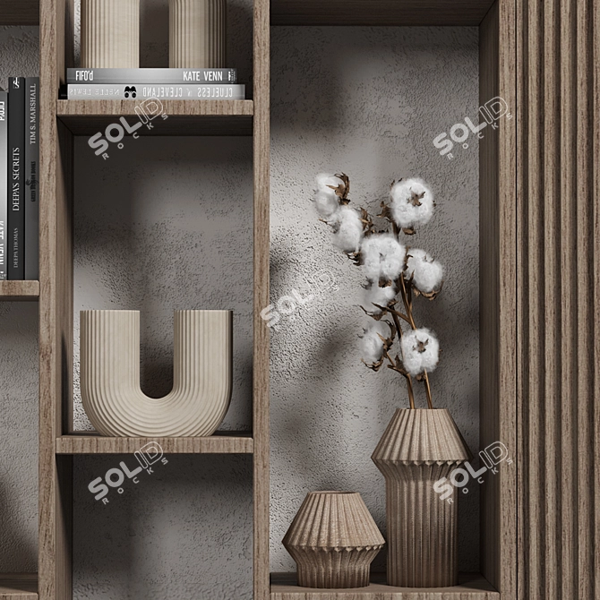 Modular Bookcase with High-Quality Textures 3D model image 3