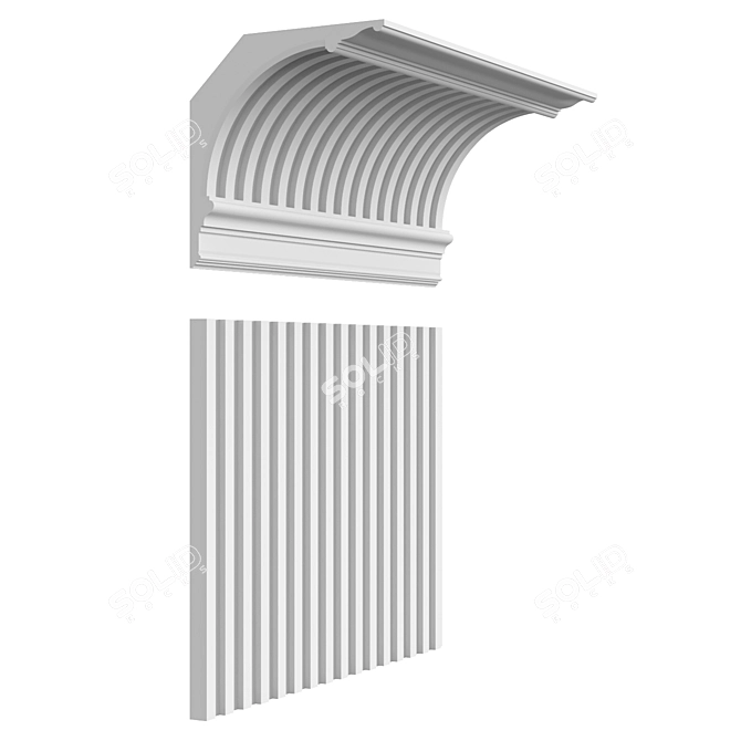  Сборный Карниз и Молдинг с Лепниной 3D model image 1