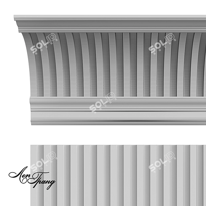  Сборный Карниз и Молдинг с Лепниной 3D model image 3