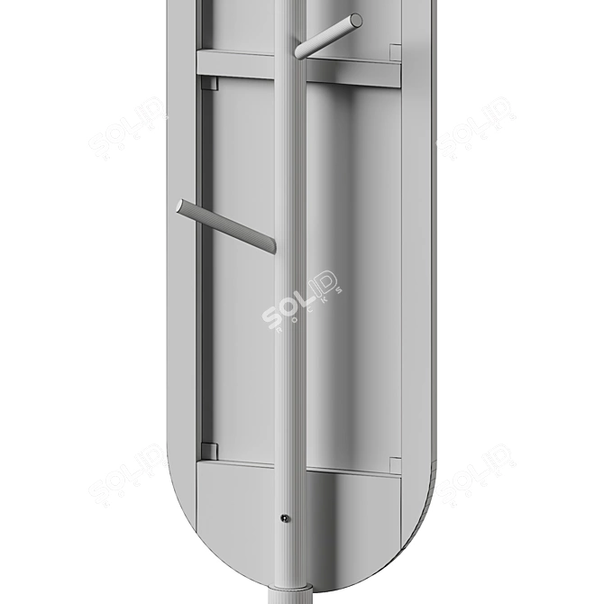 Wood and Glass Standing Mirror 3D model image 5