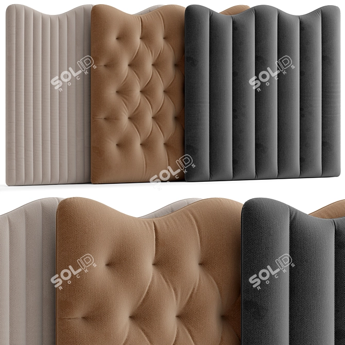 Versatile Headboard, 6 Color Options 3D model image 1