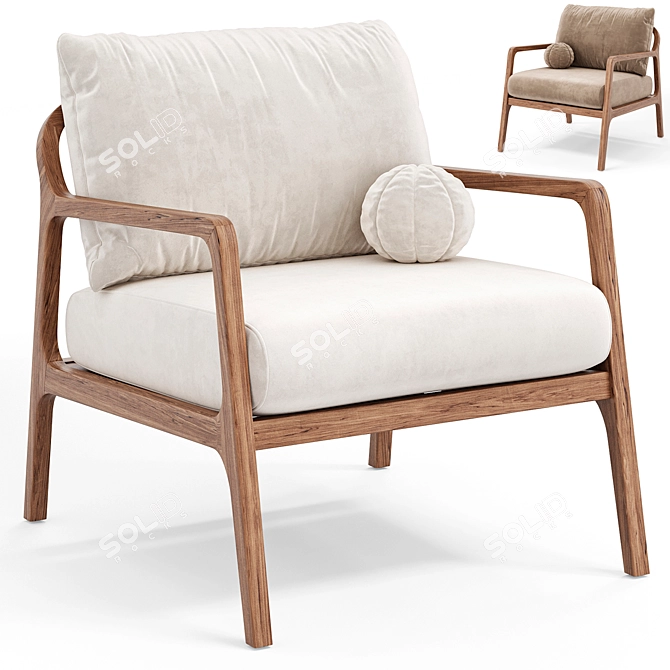  Elegant Palma Armchair: 2015 Design 3D model image 1