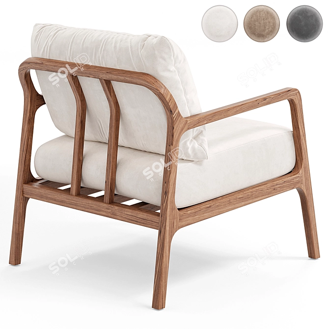  Elegant Palma Armchair: 2015 Design 3D model image 2