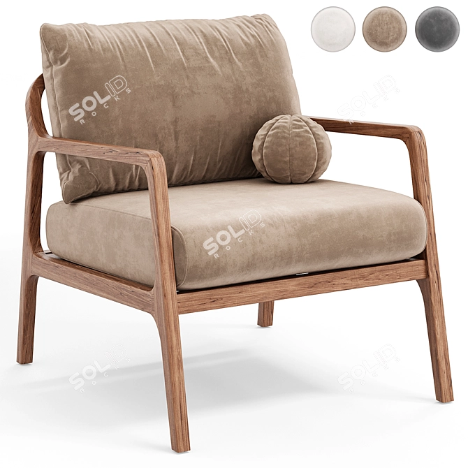  Elegant Palma Armchair: 2015 Design 3D model image 4