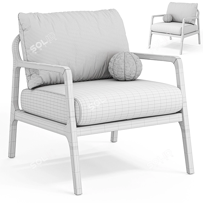  Elegant Palma Armchair: 2015 Design 3D model image 6