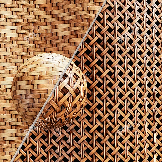 Bamboo Rattan Cane Material Bundle 3D model image 1