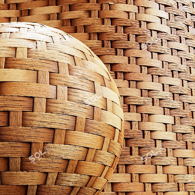 Bamboo Rattan Cane Material Bundle 3D model image 4