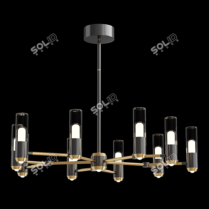 Cylinder LED Chandelier Lampatron BIRGEL 3D model image 2