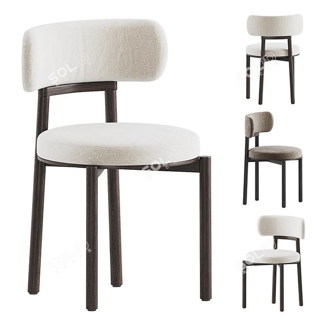 Modern Davis Dining Chair Set 3D model image 1