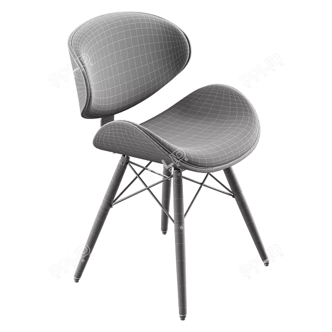 Modern Vegan Leather Side Chair 3D model image 5