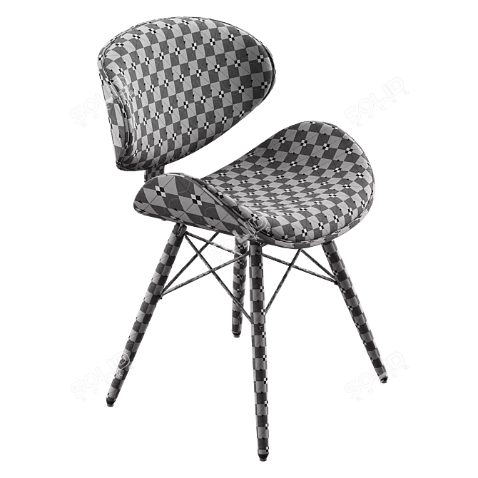 Modern Vegan Leather Side Chair 3D model image 6